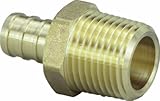 Viega 46302 PureFlow Zero Lead Brass PEX Crimp Adapter with Male 3/8-Inch by 1/2-Inch Crimp x Male N