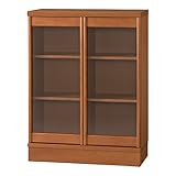 小島工芸 日本製 組立不要 健康仕様のFフォースター 耐荷重に優れた中がしっかりつまった丈夫な棚板 飛散防止ガラス仕様 高さ106.8cm 開戸タイプ BB-80L ミディアム [幅80.3cm 奥行40cm] 2131832