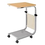 サイドテーブル キャスター付き キッチンワゴン 高さ調節 昇降式 サイドワゴン 介護テーブル ナチュラル