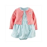 カーターズ Carter's ボディスーツ ワンピース & カーディガン 綿リブ100% 2点セット 2-Piece Bodysuit Dress & Cardigan Set NB (50-55cm