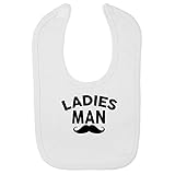 (フロソ) FLOSO 赤ちゃん・ベビー用 Ladies Man(モテボーイ) ヒゲプリント ベルクロビブ スタイ (ワンサイズ) (ホワイト)