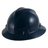 V-Gard Fas-Trac Non-Slotted Protective Full Brim Hard Hat (Dark Blue) by MSA