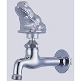 立水栓/水栓柱に取付け ガーデニングアニマル蛇口(メッキ)カエル