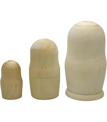 Amazon | 白木マトリョーシカ 3個組 7cm [ロシア製] | マトリョーシカ