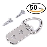 edcarrying 50パックHeavy Duty Dリングねじで画像ハンガーダブル穴Ph - 3 シルバー PH-3