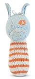 Finn + Emma Organic Cotton Baby Boy Mini Rattle - Dog [並行輸入品]