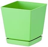 大和プラスチック クエンチローポット（鉢皿付） 6号 アッシュグリーン