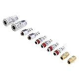 Dolity クイックリリース　1/4インチ　エアーラインホース　フィッティングコネクター　コンプレッサー継手　全10個