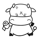 Mziart面白いトイレシートデカール浴室、トイレPVC &取り外し可能な壁サイン、子供のトイレのステッカー – Cartoon Cow