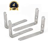 diaosnxステンレススチール家具右角度ブラケット/シェルフサポート/ Wall Hanging /コーナーブレースジョイントファスナー( 125 mm X 75 MM , 4 Sets )