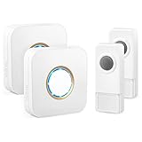 ワイヤレスチャイム WITTIMES 防水 LEDライト 300Mの無線範囲 配線不要 52メロディー選択可 4段階の音量調整可能 家庭 オフィス 呼び出しチャイムセット 呼び鈴玄関 ドアベル 【送信