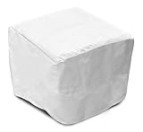 KoverRoos 29317 DuPont Tyvek 30 in. Ottoman-Small Table Cover, White - 30 L x 30 W x 15 H in.