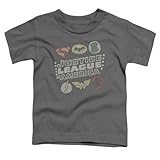 Trevco Jla-Symbols Short Sleeve Toddler Tee, Charcoal - Medium 3T