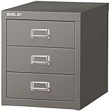 BISLEY ビスレー 12/3 A4サイズ 引き出し 3段 キャビネット【スレート セミマット】【日本正規代理店】【5年保証】【リモートワークデスク】