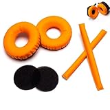 Voarmaks レインボーカラー イヤーパッド ヘッドバンド クッションキット ゼンハイザー HD25 HD250BT HD25-ll HD25S Il HMD25ヘッドフォンフォームカバーに対応 (オレンジセット)