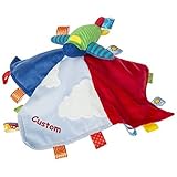 Personalized Taggies Wheelies Airplane Character Blanket - 13.5 Inch - Red Embroidery by DIBSIES Per