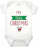 Bullshirtの最初のクリスマス半袖Babygrow カラー: ホワイト
