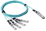 40G QSFP+ → 4xSFP+ ブレイクアウトアクティブ光ケーブル | Cisco QSFP-4x10G SFP+ Breakout-AOC20M対応 40GBASE QSFP+ 4x10G SFP+ ブレイクアウト AOC ケーブル (20M/66フィート)