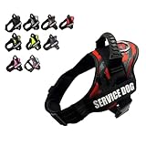 犬 ハーネス、中型犬 ハーネス、IDタグカスタム、引っ張り防止胴輪 首締め防止効果き、ペット用首輪、 サイズ調整可能 訓練 ハンドル付き、抜けない お出かけ 夜間反射、柔らかい素材 通気性、快適犬用ハーネス、イージーウォークハーネス、犬 ハーネス 人気、犬の散歩グッズ （カモフラージュ赤色L）