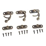 12個セット ヴィンテージ ブロンズ トーンボックス ラッチロック アンティークボックスバックル（48ネジ付き）