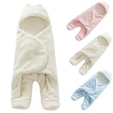 United global おくるみ 足つき ふわふわ ボア フリース 赤ちゃん ベビー アフガン ブランケット スリーパー 冬 お出掛け (ホワイト)