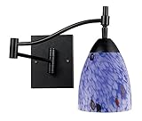 Elk 10151/1DR-BL Celina 1-Light Swing arm Sconce In Dark Rust with Starburst Blue Glass [並行輸入品]