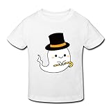 星 ２～６歳子供 男女兼用幽霊 帽子 可愛い ハロウェン Tシャツ ホワイト 5-6 Toddler