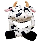 Sunmelory コスプレグッズ 着ぐるみ 牛のかぶりもの 帽子 可愛い 牛 キャップ 面白い モフモフ 防寒対策 動物 仮装 干支 プレゼント 年賀状 パーティー 撮影 小物 多目的 (タイプC)