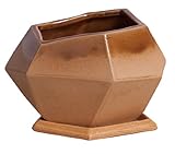陶器製植木鉢 ポリゴン 受皿付 レイヤーイエロー