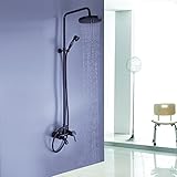LightInTheBox 8インチアンティークシャワーヘッド3ハンドルoil-rubbedブロンズ壁マウントWaterfall雨+ハンドヘルドシャワー蛇口
