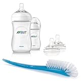 Philips Avent Natural PP 9-oz. Bottle 2-Pack with Fast Flow Nipple 2-Pack & Bottle and Nipple Brush 