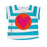 アガタ・ルイス・デ・ラ・プラダ ベビー Agatha Ruiz de la Prada Baby 水色と白のしましまTシャツ(ハート) 4A