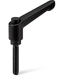 NBK 機械要素部品 クランプレバー(おねじ)操作ボタンつき LDM-6B-40-BK-CBK (黒)