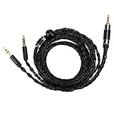 KOSDFOGE ヘッドホンケーブル 8芯 2.5mm バランスプラグ - デュアル 3.5mm プラグ 銀メッキ イヤホンケーブル 交換用 Teloon D7100 D7200 D600 D9200 Beyerdynamic T1 T5に対応