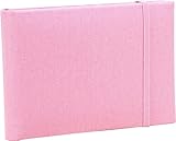 万丈 リネンアルバム 布表紙フォトアルバム 黒台紙 チェリーピンク L40 L判40枚収納