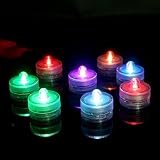 frestree Flameless水中LEDキャンドル防水ちらつきティーライト、電池式水中LEDライト誕生日ウェディングフローラルTeaパーティー装飾花瓶（ウォームホワイト、12pcs ) CDL1
