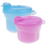 Dovewill 2個　ベビー　3セクション　ミルクボックス　収納ケース　弁当箱　離乳食保存　安全　3色選べる - ローズとブルー
