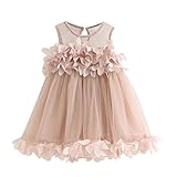 Sweetレースドレス、balakieベビー女の子プリンセスドレス舞台ドレス印刷ノースリーブベスト花びら 4T ピンク BK-15989