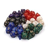 【TRPG専用】多面体ダイスセット アクリル製 6色 42個入り (D4,D6,D8,D10,D12,D20パーセント) | 大人向け テーブルゲーム ルーズリーフ パーティーゲーム に最適