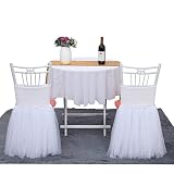 (White) - Suppromo Gold Brim Fluffy Tutu Chair Skirt Slipcovers For Party,Wedding,Birthday Party & H