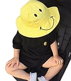 (ビグッド)Bigood 赤ちゃん ベビー 帽子 子供 つば広ハット サファリハット 女の子 男の子 キッズサンバイザー 日よけ UVカット お出かけ 旅行 笑顔（イエロー）