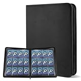 PAKESI スターカードカードファイル 12ポケット 480枚収納 透明PP素材 カードシート と他のカードを集める スターカード コレクションファイル（チェッカーテクスチャ-ブラック）