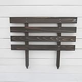 ボーダーミニフェンス 60 cm × 3cm × 49 cm ダークブラウン