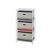 【20周年限定モデル】 ルミナス カラーラック ポール径12.7mm BOX3個付ラック ホワイト 4段 幅45×奥行30×高さ90cm M45904WHGY