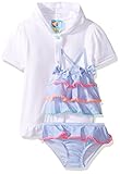 Baby Bunz Girls ' Flower Applique Swimsuit with Terry Cover Up