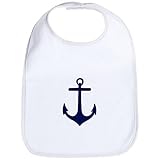 CafePress Preppy Nautical Anchor Bib - Standard Cloud White by CafePress