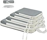 【2025年最新型】旅行用圧縮袋 トラベルポーチ 便利旅行圧縮バッグ 4点セット 可変スペース 圧縮で衣類スペース約60％節約 撥水加工 衣