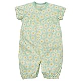 西松屋 [CHチェロキー] 天竺半袖コンビドレス（花総柄） 【新生児50-60cm】　グリーン