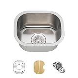 The Mr Direct 1512ステンレススチールキッチンアンサンブル( Bundle – 4 Items :シンク、バスケットStrainer、シンクグリッド、、カッティングボード) 16 Ga