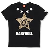 ベビードール ヒョウ柄STARTシャツ 男女兼用 S ブラック
